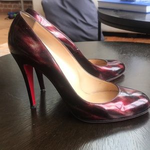 Christian Louboutin ruby red glitter patent